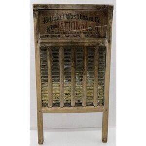 National Washboard Co. No. 801 The Brass King Top Notch Brass Washboard Vintage‎